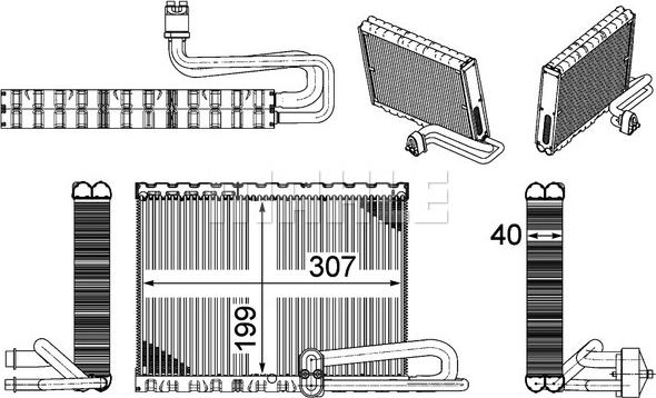 MAHLE AE 121 000P - Höyrystin, ilmastointilaite inparts.fi