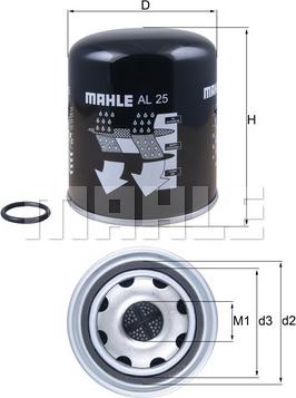 MAHLE AL 25 - Ilmankuivaus patruuna, paineilmalaite inparts.fi