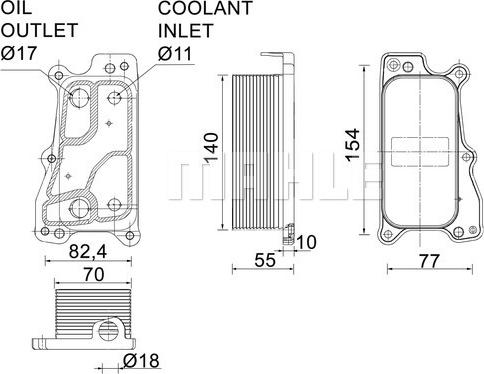 MAHLE CLC 235 000P - Moottoriöljyn jäähdytin inparts.fi