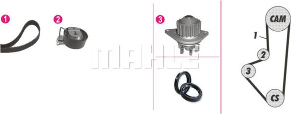 MAHLE CPK 40 000P - Vesipumppu + jakohihnasarja inparts.fi