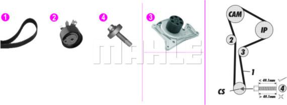 MAHLE CPK 136 000P - Vesipumppu + jakohihnasarja inparts.fi