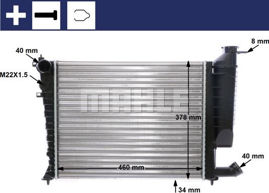 MAHLE CR 478 000S - Jäähdytin,moottorin jäähdytys inparts.fi