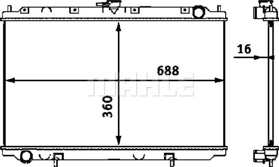 MAHLE CR 545 000S - Jäähdytin,moottorin jäähdytys inparts.fi