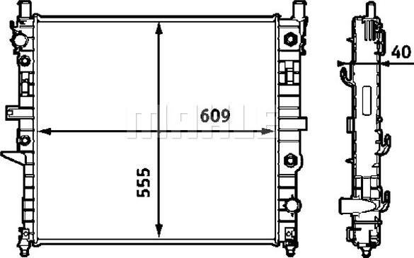 MAHLE CR 553 000S - Jäähdytin,moottorin jäähdytys inparts.fi