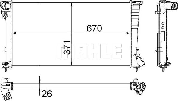 MAHLE CR 504 000S - Jäähdytin,moottorin jäähdytys inparts.fi