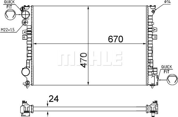 MAHLE CR 587 001S - Jäähdytin,moottorin jäähdytys inparts.fi