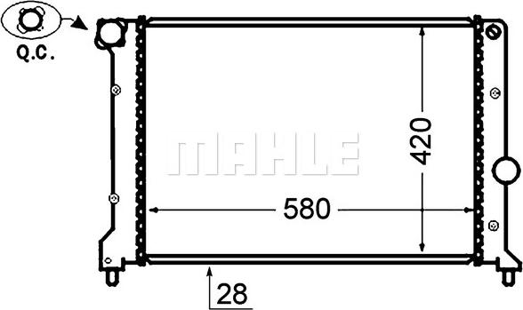 MAHLE CR 1413 000P - Jäähdytin,moottorin jäähdytys inparts.fi