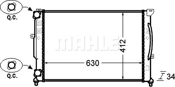 MAHLE CR 1423 000P - Jäähdytin,moottorin jäähdytys inparts.fi