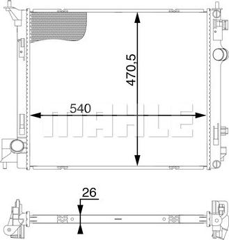 MAHLE CR 1594 000S - Jäähdytin,moottorin jäähdytys inparts.fi