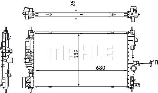 MAHLE CR 1697 000S - Jäähdytin,moottorin jäähdytys inparts.fi