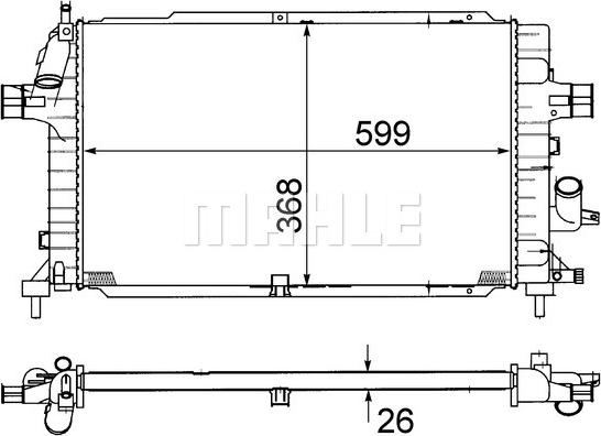 MAHLE CR 1687 000S - Jäähdytin,moottorin jäähdytys inparts.fi