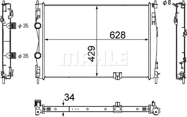 MAHLE CR 1076 000S - Jäähdytin,moottorin jäähdytys inparts.fi