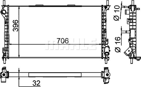 MAHLE CR 1196 000P - Jäähdytin,moottorin jäähdytys inparts.fi