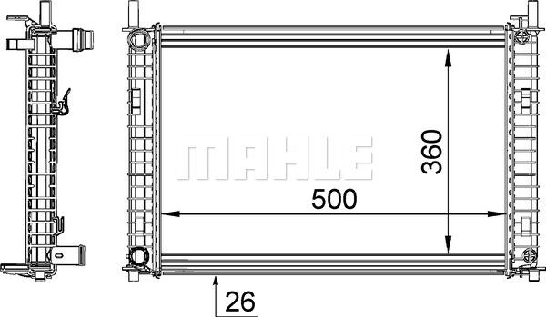 MAHLE CR 1356 000S - Jäähdytin,moottorin jäähdytys inparts.fi