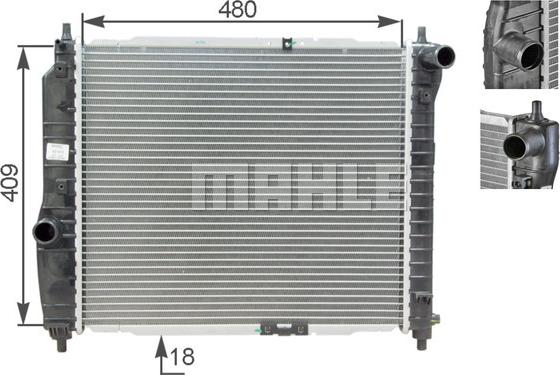 MAHLE CR 1309 000S - Jäähdytin,moottorin jäähdytys inparts.fi