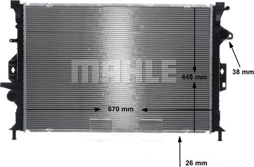 MAHLE CR 814 000S - Jäähdytin,moottorin jäähdytys inparts.fi