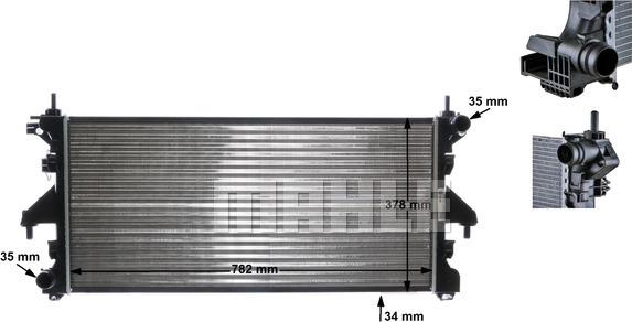 MAHLE CR 886 000S - Jäähdytin,moottorin jäähdytys inparts.fi