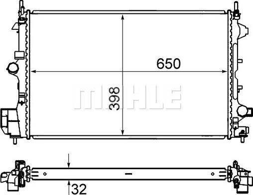 MAHLE CR 835 000S - Jäähdytin,moottorin jäähdytys inparts.fi