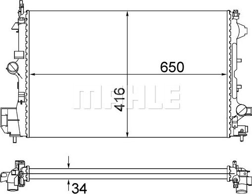 MAHLE CR 835 001S - Jäähdytin,moottorin jäähdytys inparts.fi