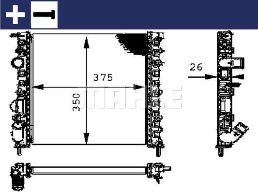 MAHLE CR 308 000S - Jäähdytin,moottorin jäähdytys inparts.fi