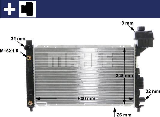 MAHLE CR 323 000S - Jäähdytin,moottorin jäähdytys inparts.fi