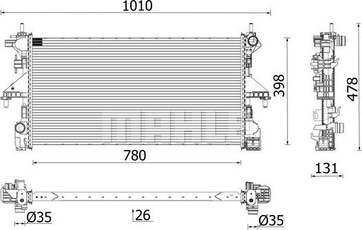 MAHLE CR 2631 000P - Jäähdytin,moottorin jäähdytys inparts.fi