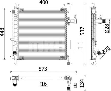 MAHLE CR 2071 000P - Jäähdytin,moottorin jäähdytys inparts.fi