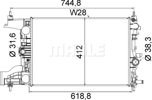 MAHLE CR 2116 000S - Jäähdytin,moottorin jäähdytys inparts.fi