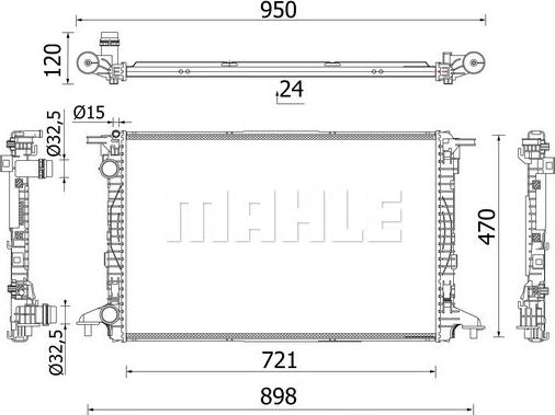 MAHLE CR 2179 000S - Jäähdytin,moottorin jäähdytys inparts.fi