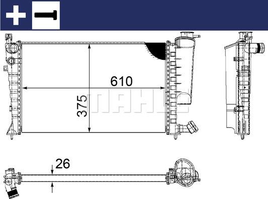 MAHLE CR 2206 000S - Jäähdytin,moottorin jäähdytys inparts.fi