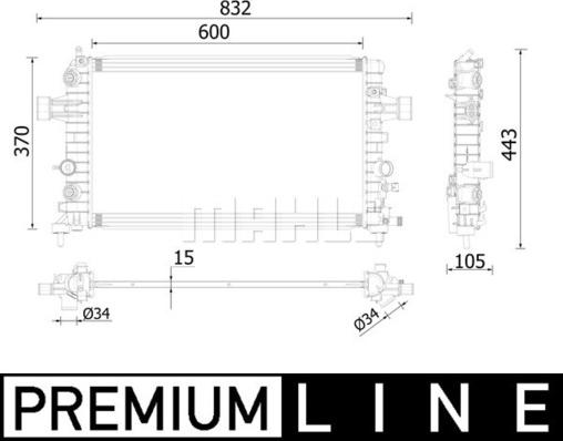 MAHLE CR 2224 000P - Jäähdytin,moottorin jäähdytys inparts.fi