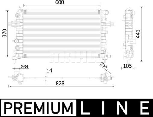 MAHLE CR 2226 000P - Jäähdytin,moottorin jäähdytys inparts.fi