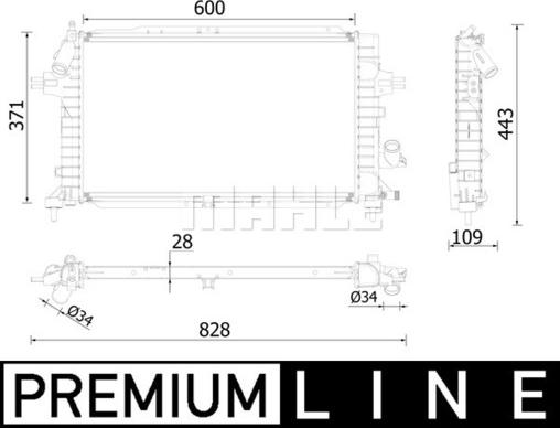 MAHLE CR 2228 000P - Jäähdytin,moottorin jäähdytys inparts.fi