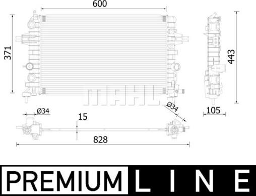 MAHLE CR 2227 000P - Jäähdytin,moottorin jäähdytys inparts.fi