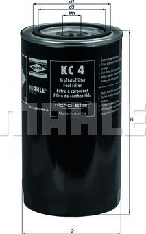 MAHLE KC 4 - Polttoainesuodatin inparts.fi