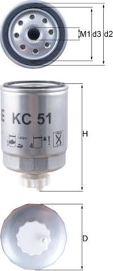 MAHLE KC 51 - Polttoainesuodatin inparts.fi