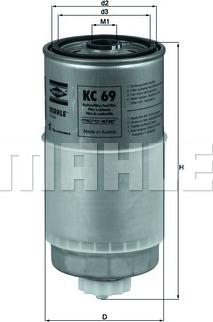 MAHLE KC 69 - Polttoainesuodatin inparts.fi