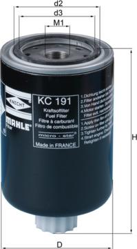 MAHLE KC 191 - Polttoainesuodatin inparts.fi