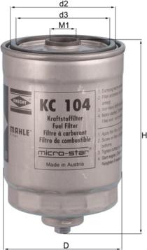 MAHLE KC 104 - Polttoainesuodatin inparts.fi