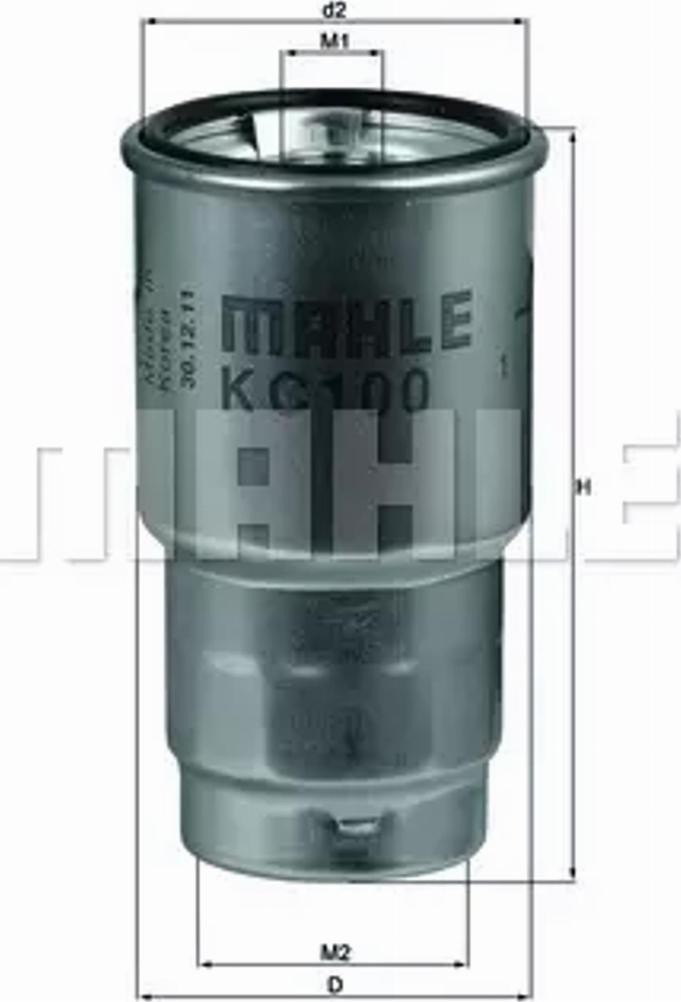 MAHLE KC 100D - Polttoainesuodatin inparts.fi