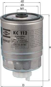 MAHLE KC 112 - Polttoainesuodatin inparts.fi