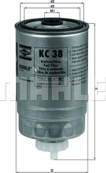 MAHLE KC 38 - Polttoainesuodatin inparts.fi