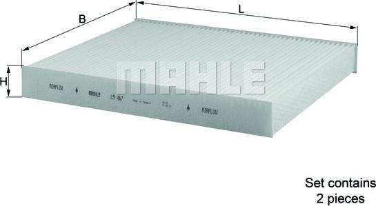 MAHLE LA 467/S - Suodatin, sisäilma inparts.fi