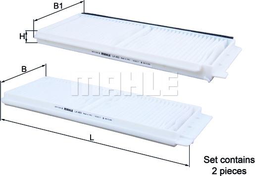 MAHLE LA 483/S - Suodatin, sisäilma inparts.fi