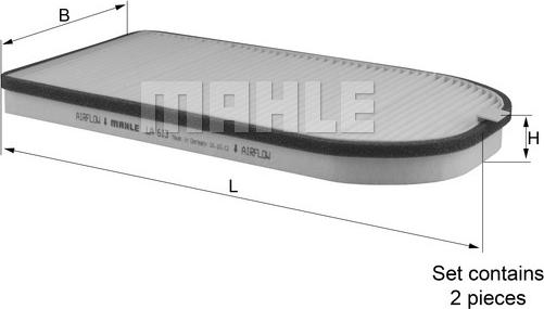 MAHLE LA 613/S - Suodatin, sisäilma inparts.fi