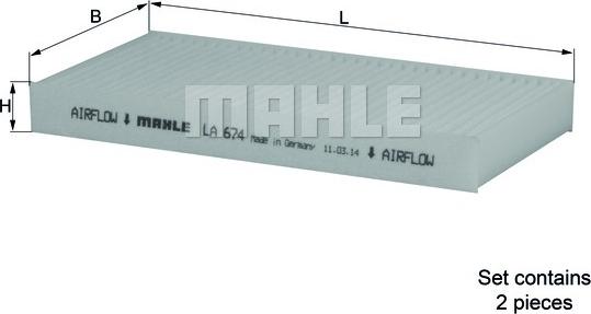 MAHLE LA 674/S - Suodatin, sisäilma inparts.fi