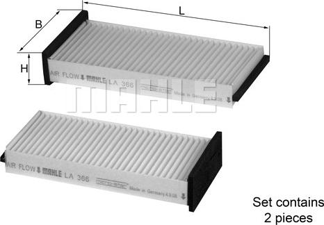 MAHLE LA 366/S - Suodatin, sisäilma inparts.fi