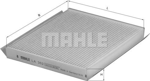 MAHLE LA 362 - Suodatin, sisäilma inparts.fi