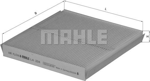 MAHLE LA 234 - Suodatin, sisäilma inparts.fi