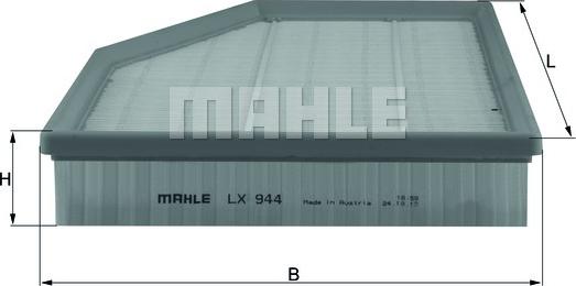 MAHLE LX 944 - Ilmansuodatin inparts.fi